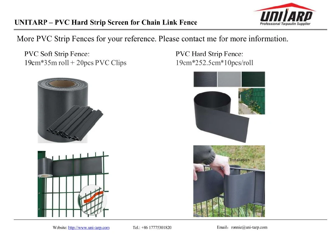 Rigid Panels PVC Fence Parts Custom 1.03m 1.53m PVC Slats for Fencing