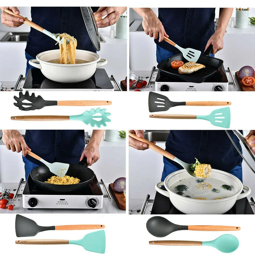 Silicone Kitchen Tools Set Non-Stick Kitchenware Cookware Kitchen Accessories