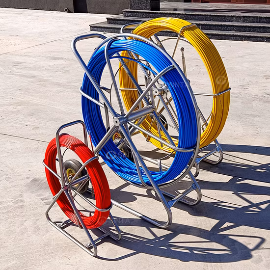 500m Fiber Guide Duct Rodder / Fiberglass Cable Push Pull Rod / 100% Natural 14mm Electric Push Rod